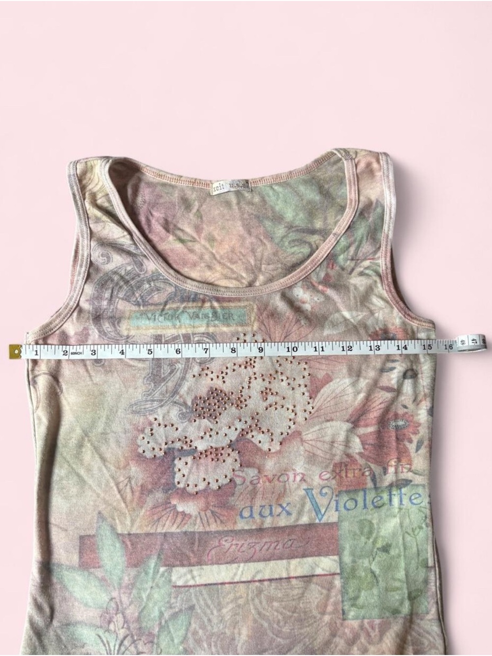 Vintage y2k Rhinestone Xcit USA Graphic Tank Top ⚜️🌸 - Picture 5 of 8